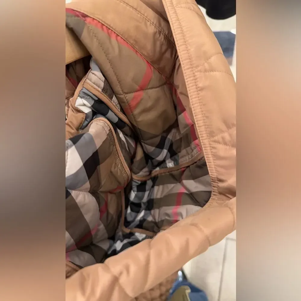 Burberry Tan Quilted Hooded Jacket M - Picture 4 of 10
